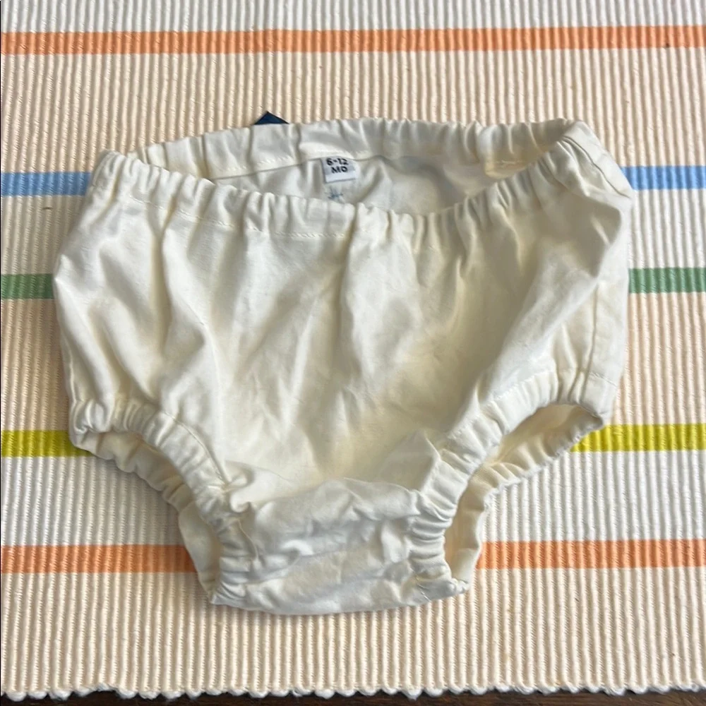 Blue and White Diaper Covers with Bow Accent 6-12M NWOT